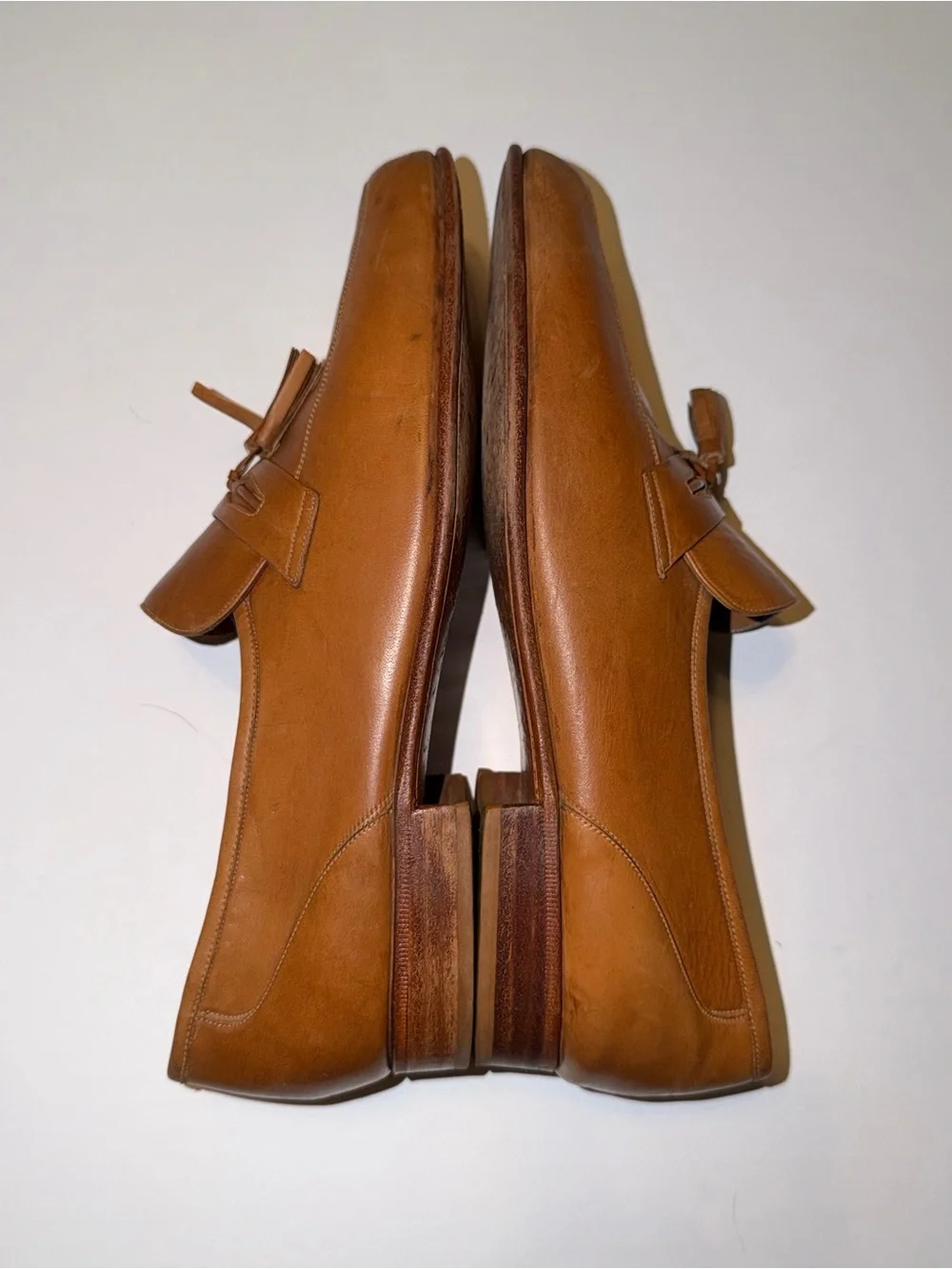 Jarman Vintage Tan Leather Tassel Slip-On Dress Loafers Men’s 9.5 D